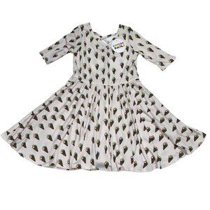 Dot‎ Dot Smile Toddler 3/4 Ballerina Dress Pink Ice Cream Cone Print Twirl NEW